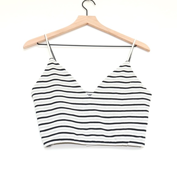 BB Dakota White Black Cropped Tank Top M - Picture 3 of 5